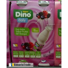 Dino daily - Para Beber Sabor Frutas del Bosque Joghurtdrink 4x185ml Pack (Kühlware) produziert auf Gran Canaria