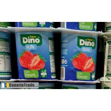 Dino daily - Yogur Natural Sabor Fresa Desnatado 0% 4x 125g (Kühlware) produziert auf Teneriffa
