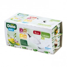 Dino daily - Yogur 4x Fresa, 4x Coco, 4x Limon, 4x Macedonia 16er Pack 16x 125g (Kühlware) produziert auf Teneriffa