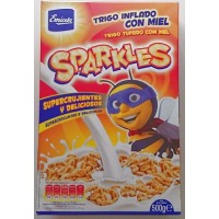 Emicela - Sparkles Cereals gerösteter Weizen mit Honig Frühstücksflocken 500g produziert auf Gran Canaria