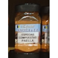 Especias Angela & J.J. - Especias Compuestas Paella Gewürzmischung getrocknet Pulver 140g PET-Glas produziert auf Teneriffa