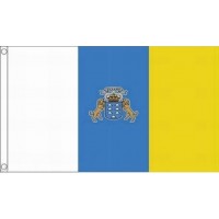Fahne Flagge Kanarische Inseln Kanaren mit Wappen Flag Canary Islands 150x90cm Hißfahne mit Ösen