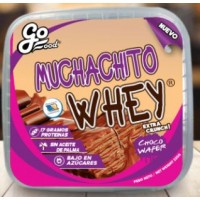 GoFood - Muchachito Whey extra crunch Choco Wafer Schoko-Waffelröllchen 225g Becher produziert auf Teneriffa