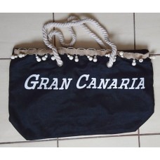 Dulcinea Heredia Strandtasche Gran Canaria schwarz mit weißem Aufdruck 50x15x35cm HX22007-60 Polyester - Lagerware Gran Canaria