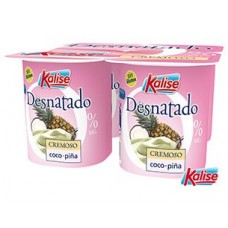 Kalise - Yogur Desnatado 0% Cremoso Coco Pina 4x 125g produziert auf Gran Canaria (Kühlware)