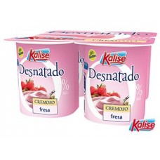 Kalise - Yogur Desnatado 0% Cremoso Fresa 4x 125g produziert auf Gran Canaria (Kühlware)