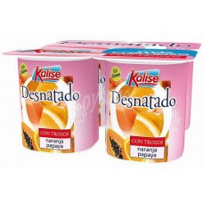 Kalise - Yogur Desnatado 0% Trozon Naranja Papaya 4x 125g produziert auf Gran Canaria (Kühlware)