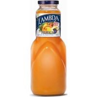 Lambda - Free Tropical Mehrfrucht-Saft ohne Zucker 1l Glasflasche produziert auf Gran Canaria