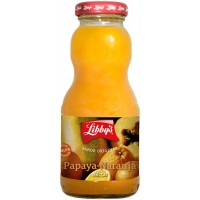 Libby's - Papaya-Naranja Nectar Papaja-Orangen-Saft 250ml Glasflasche produziert auf Teneriffa