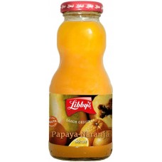 Libby's - Papaya-Naranja Nectar Papaja-Orangen-Saft 250ml Glasflasche produziert auf Teneriffa
