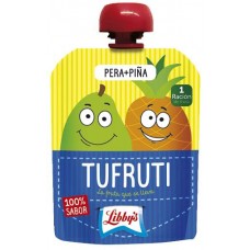 Libby's - Tufruti Pera-Pina Birne-Ananas-Fruchtmus-Tüte 4x 90g produziert auf Teneriffa