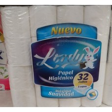 Lordy - Papel higienico maxima suavidad Toilettenpapier zweilagig 32 Rollen produziert auf Teneriffa