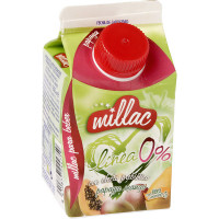 Millac - Leche Papaya-Mango linea 0% fettfreies Milchgetränk 200g Tetrapack produziert auf Gran Canaria
