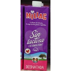 Millac - Leche Sin Lactosa Desnatada Milch fast fettfrei laktosefrei 1l Tetrapack produziert auf Gran Canaria