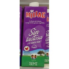 Millac - Leche Sin Lactosa Semi H-Milch laktosefrei 1l (lila) produziert auf Gran Canaria