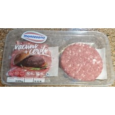 Montesano - Burger Meat Mixta Vacuno y Cerdo Hackfleisch-Pattys 4 Stück gemischt Rind und Schwein 320g produziert auf Teneriffa (Kühlware)