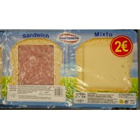 Montesano - Sandwich Mixto Salami Ahumada Cocida Gouda Set 180g produziert auf Teneriffa (Kühlware)
