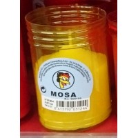 Mosa - Kerze weiss im gelben Glas klein 100x57mm von Gran Canaria