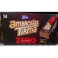 Tirma - Ambrosias Zero 0% Sugar 70% Cacao Waffelriegel mit Bitterschokolade 14 Stück 310g produziert auf Gran Canaria