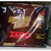 Tirma - Ambrosias Zero 0% Sugar 70% Cacao Waffelriegel mit Bitterschokolade 3 Stück 64,5g produziert auf Gran Canaria