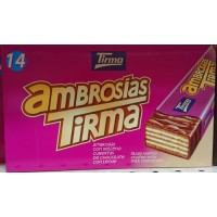 Tirma - Ambrosias Tradicional Chocolate Waffelriegel mit Schokoladenüberzug 14 Stück 301g produziert auf Gran Canaria