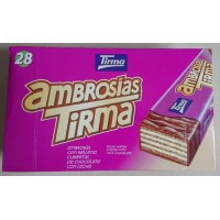 Tirma - Ambrosias Tradicional Chocolate Waffelriegel mit Schokoladenüberzug 28 Stück produziert auf Gran Canaria