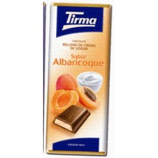 Tirma - Chocolate Sabor Albaricoque Vollmilchschokolade Aprikosencremefüllung 95g produziert auf Gran Canaria