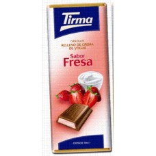 Tirma - Chocolate Sabor Fresa Milchschokolade Erdbeercremefüllung 95g produziert auf Gran Canaria