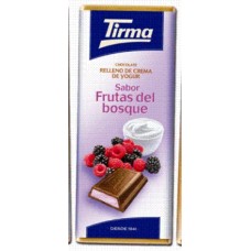Tirma - Chocolate Sabor Frutas de Bosque Vollmilchschokolade Waldfrucht-Cremefüllung 95g produziert auf Gran Canaria