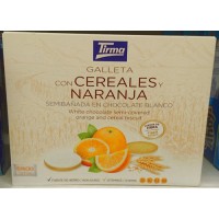 Tirma - Galleta con cereales y naranja en chocolate blanco Kekse mit Orangenfüllung weiße Schokolade 200g produziert auf Gran Canaria