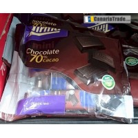 Tirma - mini Chocolate 70% Cacao negro 14 Schokoladen-Täfelchen Zartbitter Einzelpackungen im Beutel 252g produziert auf Gran Canaria