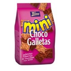Tirma - Mini Choco Galletas chocolate con leche Vollmilch-Schokolade auf Kekse 125g produziert auf Gran Canaria