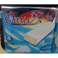Tirma - Oasis Chocolate Blanco Barquillos Waffelgebäck 4 Riegel 56g produziert auf Gran Canaria