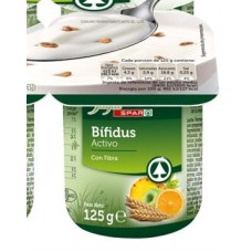 Yugui - Spar Yogur Bifidus Activo con Fibra Ananas-Orange Cerealien 125g Becher produziert auf Teneriffa (Kühlware)