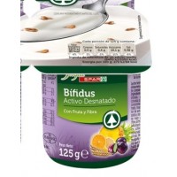 Yugui - Spar Yogur Bifidus Activo con Fruta y Fibra Mehrfrucht & Cerealien 125g Becher produziert auf Teneriffa (Kühlware)