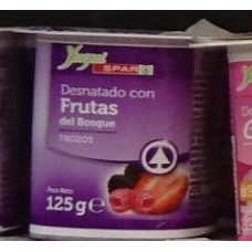 Yugui - Spar Yogur desnatado con Frutas del Bosque Waldfrüchte 125g Becher produziert auf Teneriffa (Kühlware)