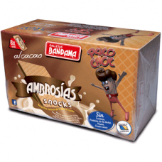 Bandama - Ambrosias Snacks Sabor Chocolate Waffeln mit Schokoladencreme 8 Stück 224g produziert auf Gran Canaria