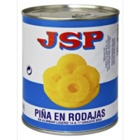 JSP - Pina en Rodajas Pineapple Rings Ananas-Ringe Konservendose 410g netto 850g brutto produziert auf Teneriffa